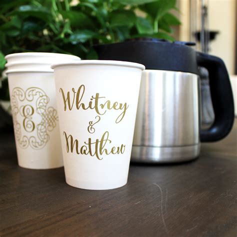 Personalized Paper Coffee Cups Engagement Party Cups