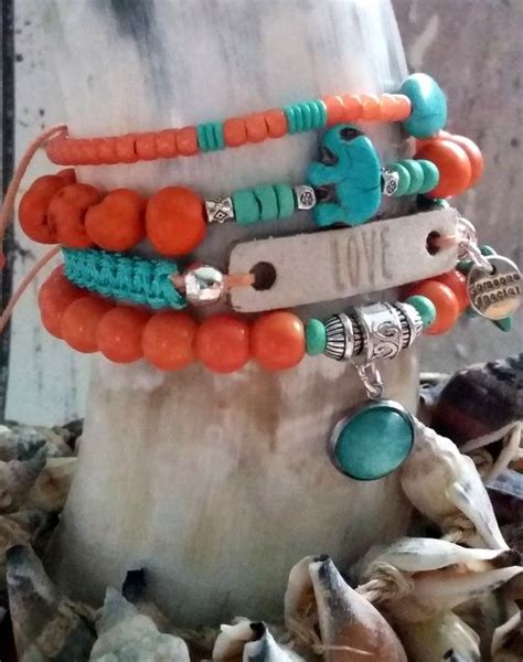 Tinytreasures Nl Nieuw Oranje Turquoise Set Turquoise Armband