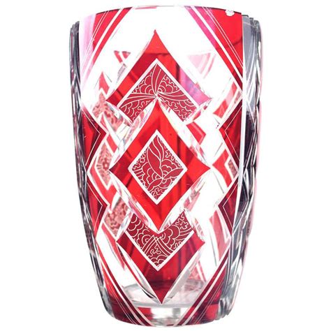 art deco glass vase by karl palda crystal vase bohemian crystal crystal glassware
