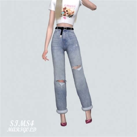Ripped Jeans V With Belt At Marigold Sims Updates