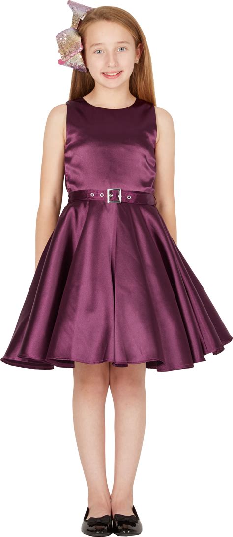 Kids Audrey Vintage Satin Clarity 50s Party Girls Prom Dress Ebay