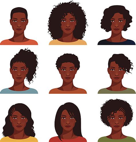 Women hairstyle wigs false and natural hair pieces front and back view black icons collection isolated vector illustration. Great Inspiration 10+ Black Woman Hairstyle Vector