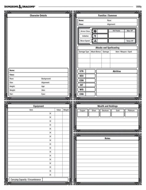 Dnd 5e Custom Character Sheet Maker