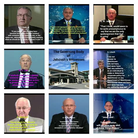 The Governing Body of Jehovah's Witnesses ~ in their own words : r/exjw