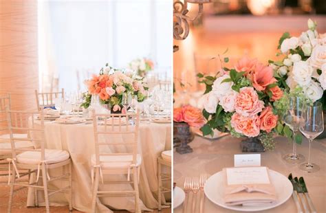 Collection by crown weddings and events llc. peach and ivory romantic wedding reception centerpieces ...