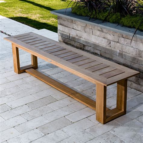 For a natural touch, opt for a classic wooden bench. 6 ft Horizon Teak Backless Bench | Pallet furniture ...