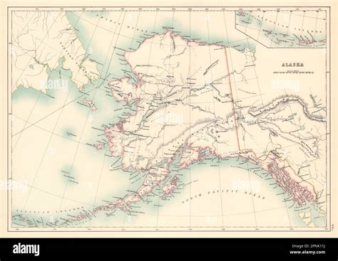 Alaska State Map Showing Native American Indian Villages Bartholomew
