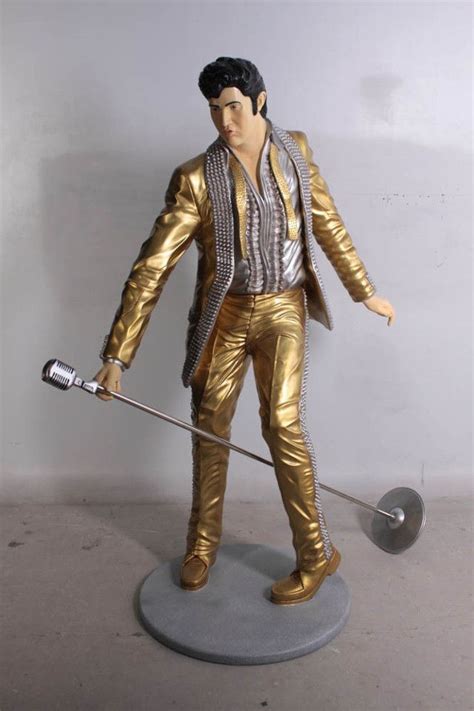 Elvis Presley Dancing Life Size Statue In Gold Prop Decor Rock N Roll
