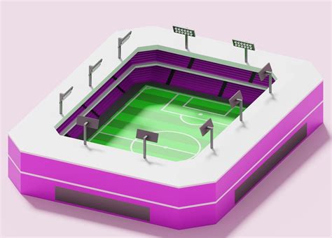 Cartoon Soccer Football Stadium 3d Model Cgtrader