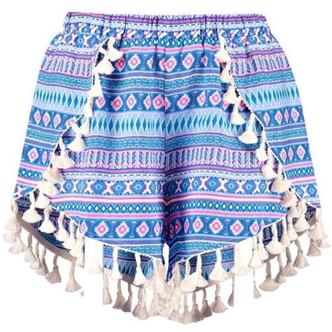 Boohoo Lisa Tassel Trim Woven Aztec Runner Shorts Aztec Print Shorts