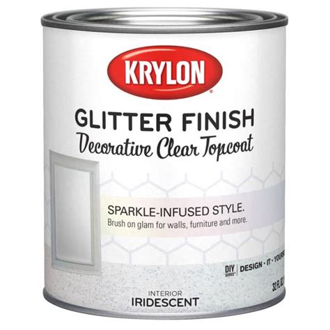 Krylon 1 Qt Glitter Finish Iridescent Decorative Clear Topcoat
