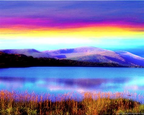Beautiful Rainbow In Lake Wallpapers Photograph Desktop Background