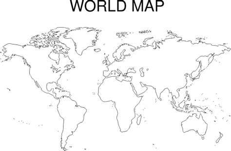 Printable Blackline World Map583171png 600×394 Pixels World Map
