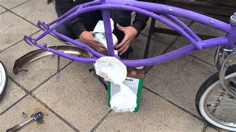 Am just going to do black. spray painting lowrider bike - YouTube