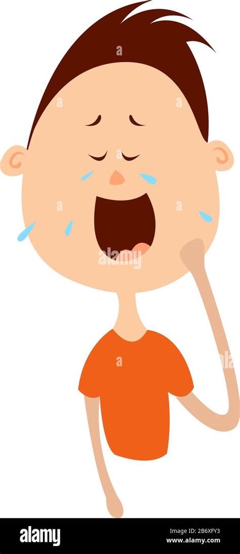Crying Boy Illustration Vector On White Background Stock Vector Image
