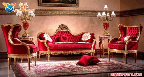 Royal Red Velvet Living Room Sofa Set Dst International