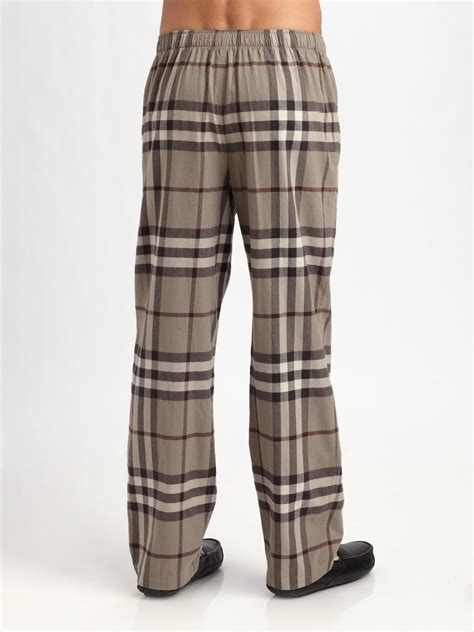 Lyst Burberry Flannel Pajamas Pants In Brown For Men