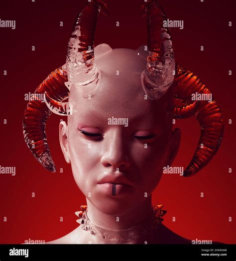 Devil Woman Glass Horned Fallen Angel Female Demon Beast Beauty Fashion
