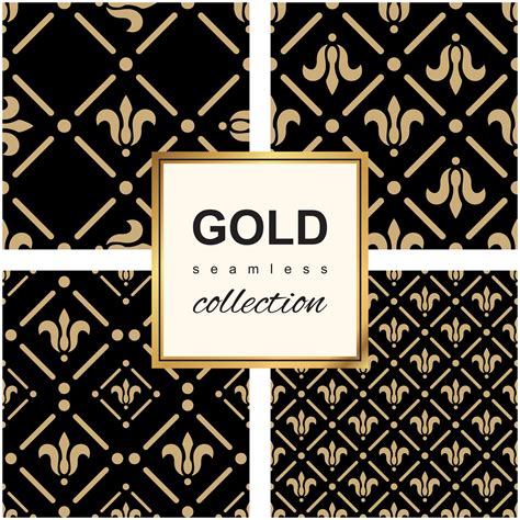 Artstation Gold Seamless Pattern Collection Floral Ornamental Luxury