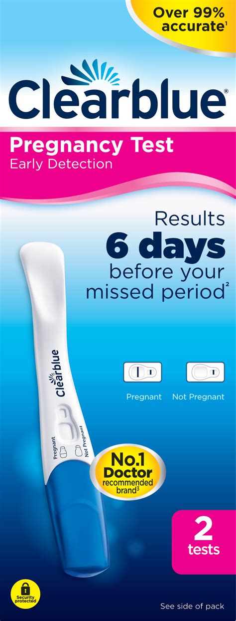 2 X Clearblue Early Detection Pregnancy Test Pack Home Health Uk