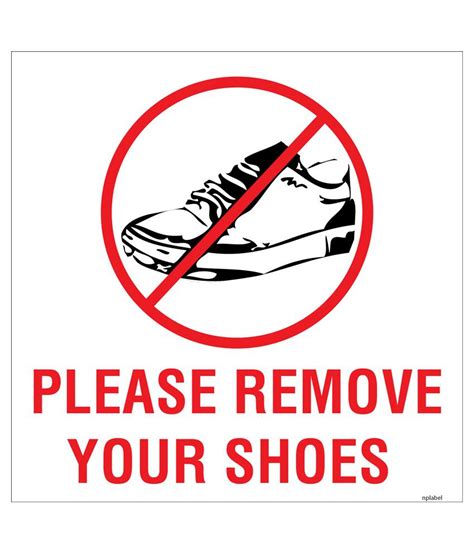 Nplabel Remove Your Shoes Sign Label Remove Your Shoes Sign Sticker