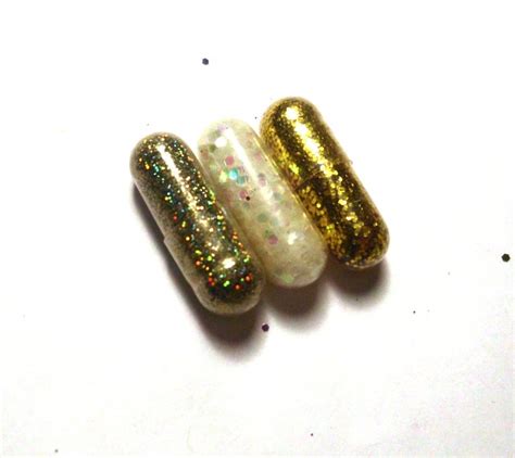 Glitter Pills Glitter Pill Gold White Silver 3 Pills New Etsy