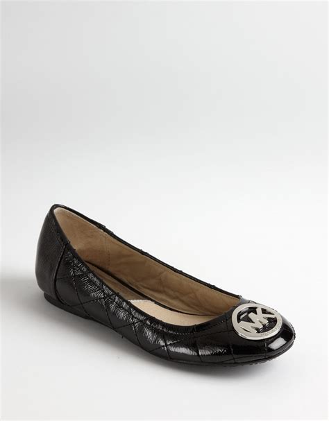 Lyst Michael Michael Kors Fulton Quilted Leather Ballet Flats In Black
