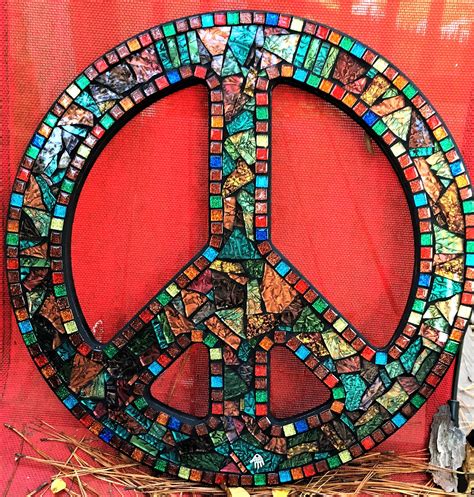 Custom Mosaic Peace Sign Created By Tina Wise Crackin Mosaics