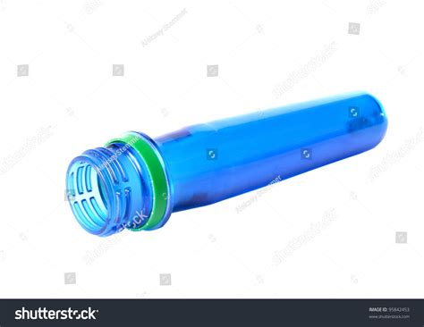 Blue Plastic Bottle Before Processing Isolated Stock Photo 95842453