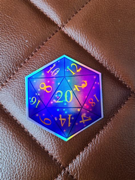 Galaxy D20 Dice Holographic Vinyl Sticker Waterproof Etsy