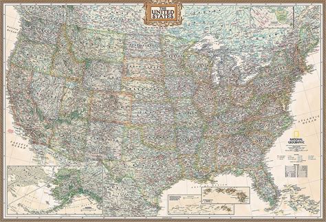 Executive United States Of America Usa Map Wall Mural Self Adhesive