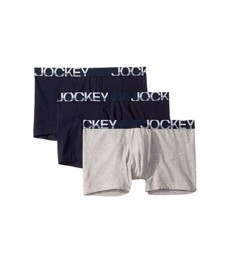 Jockey Cotton Low Rise Stretch No Ride Boxer Brief Pack In Blue For