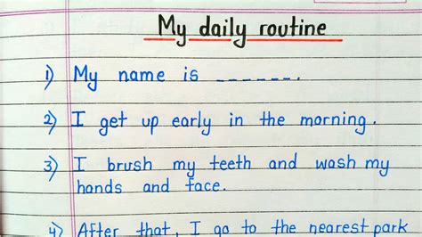 10 Lines About My Daily Routine In English Writing Youtube