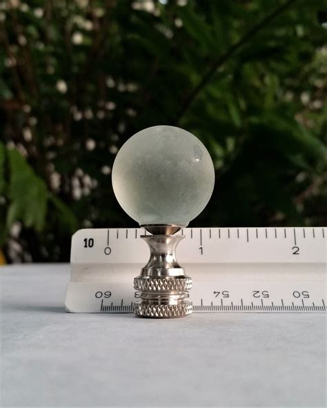Lamp Finial Frosted Glass Clear Medium