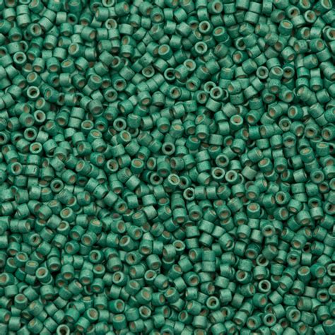 Miyuki Delica Seed Bead 110 Galvanized Matte Dark Mint 7g Tube Db1171