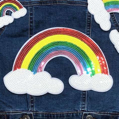rainbow patch iron or sew on small medium and large 3 piece set etsy
