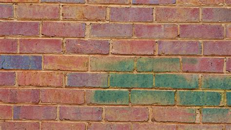 Red Brick Wall With Green Bricks Free Stock Photo Public Domain Pictures