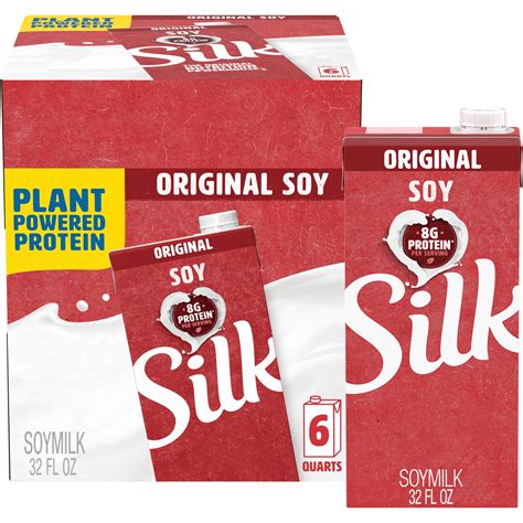 Silk Soymilk Original 1 Quart Pack Of 6