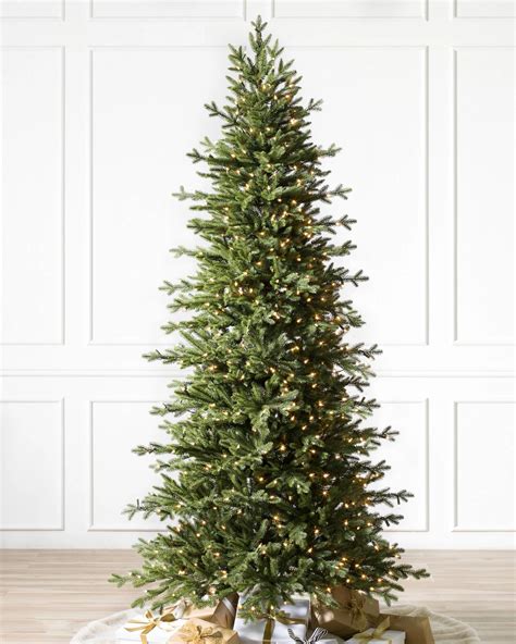 Red Spruce Slim Artificial Christmas Tree Balsam Hill