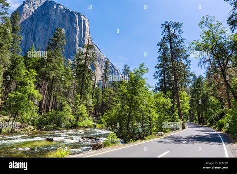 Merced River And El Capitan From Southside Drive In Yosemite Valley