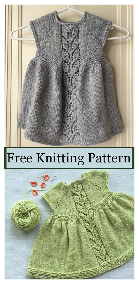 Fairy Leaves Baby Dress Free Knitting Pattern 3de