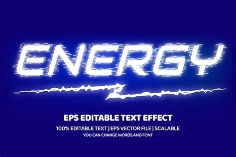 Premium Vector Energy With Electric Style Text Effect