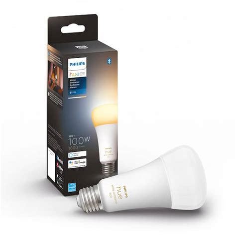 Philips Hue 100 Watt Equivalent A21 Smart Led Tuneable White Light Bulb