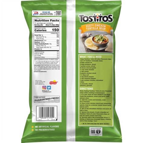 Tostitos® Hint Of Lime Flavored Tortilla Chips 11 Oz Metro Market
