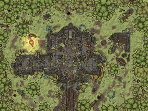 30x40 Ruined Mansion Dungeondraft Fantasy Map Making Dungeon