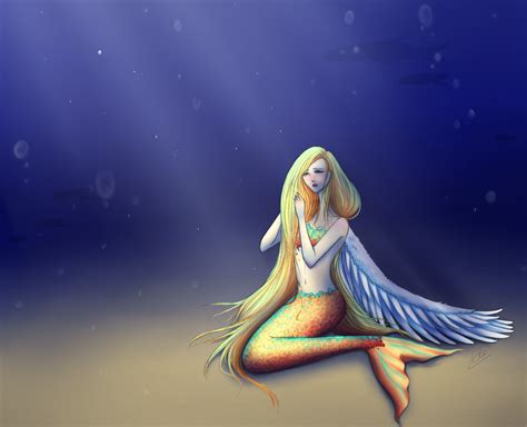 The Winged Mermaid By Pikshii On Deviantart