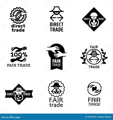 Fair Trade Icons Set And Signs Vector Illustration