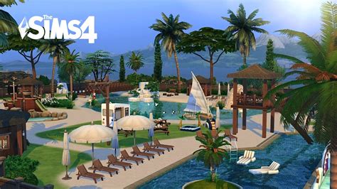 Water Park The Sims 4 No Cc Speed Build Youtube
