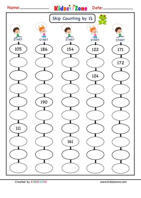Grade 1 Math Number Worksheets Skip Counting By 1 Sheet 27