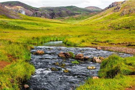 Wonderful Icelandic Nature Landscape View From The Top High Mountains